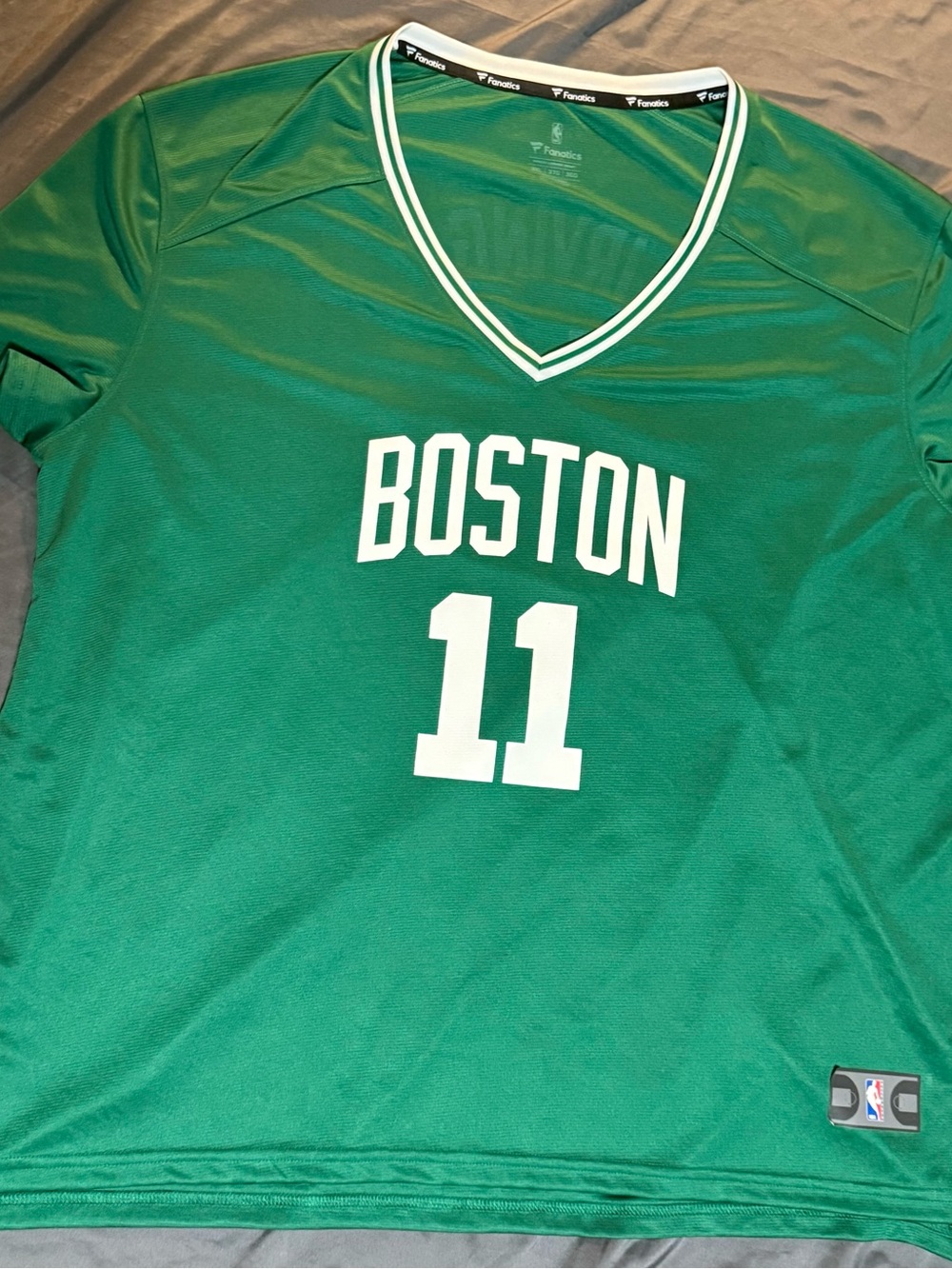 Fanatics Green Boston Jersey with White Number 11
